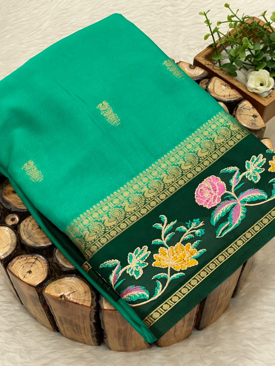Embroided Mysore Crepe Silk