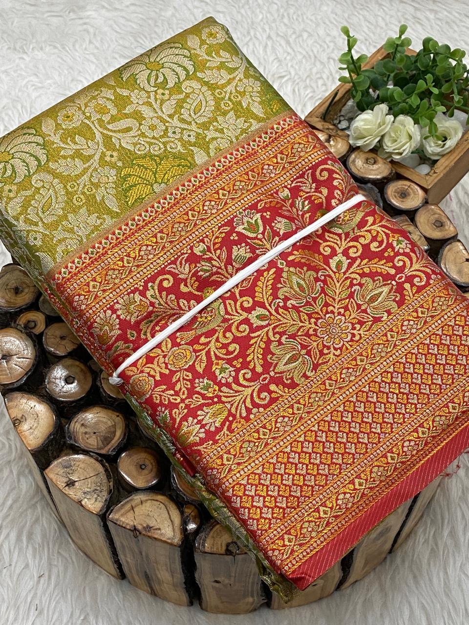 Meenakari Tissue Bridal Saree