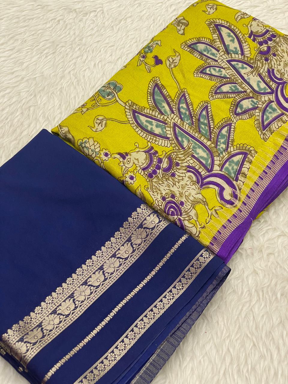 Chiffon Mysore Combo Sarees