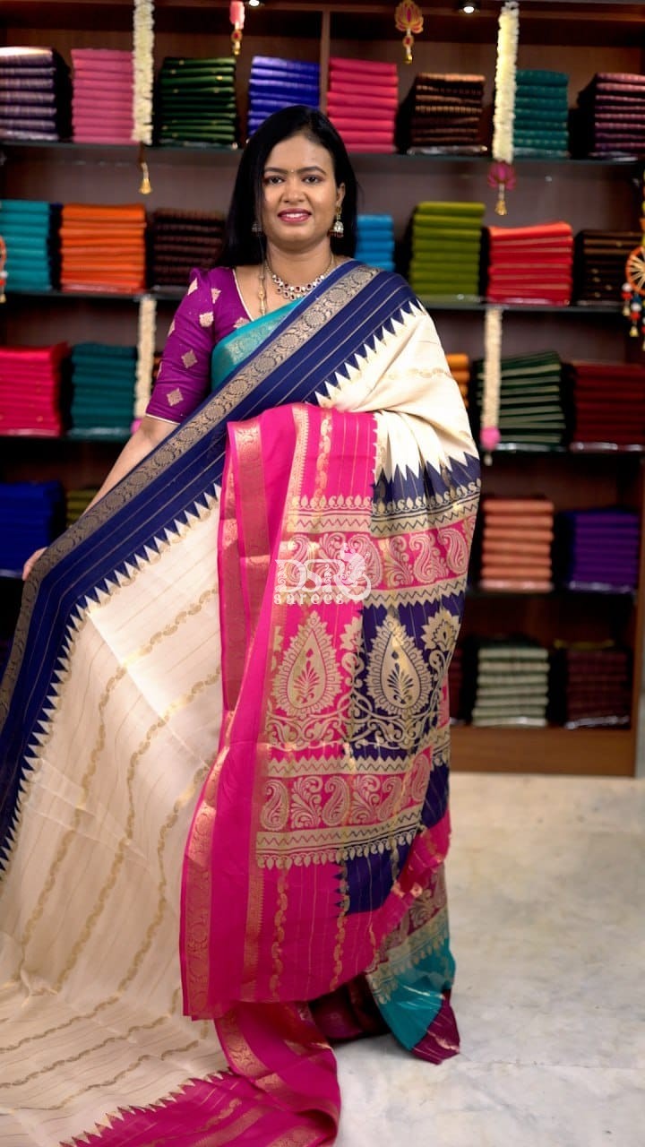 Ganga Jamuna Chiffon Silk Saree