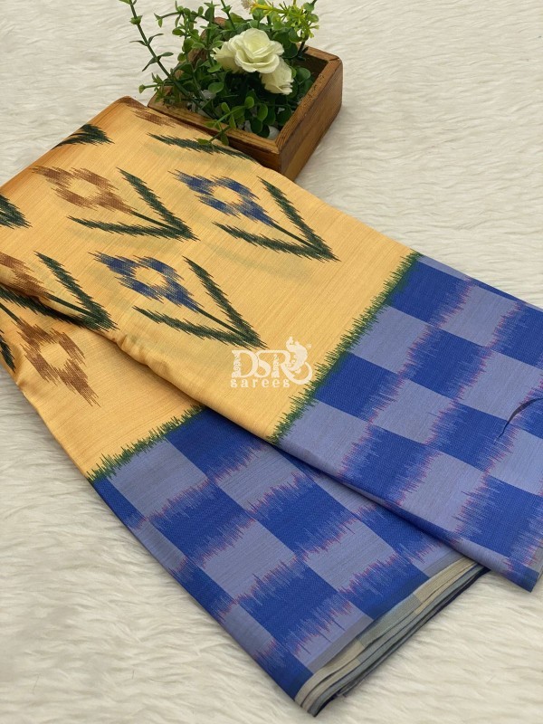 Pochampally Printed Italian Silk Saree