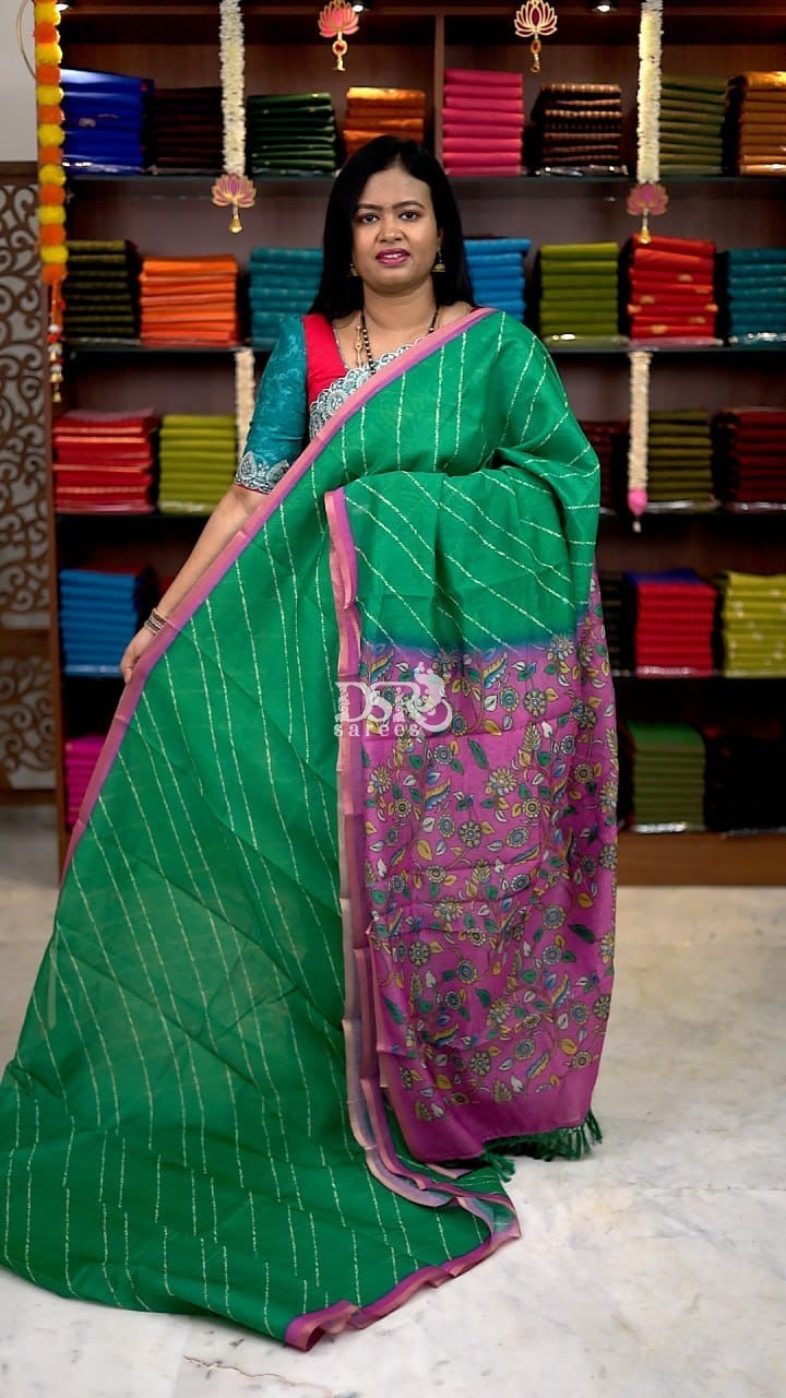 Kalamkari Chanderi Sico Saree
