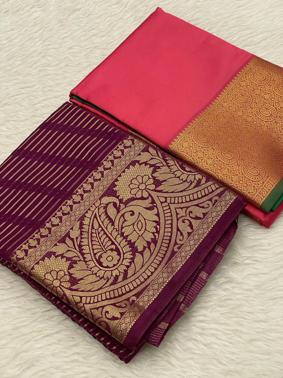 Georgette Kanchi Soft Silk Combo Sarees