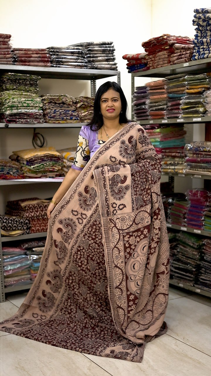 60's Count Premium Kalamkari Cotton Saree
