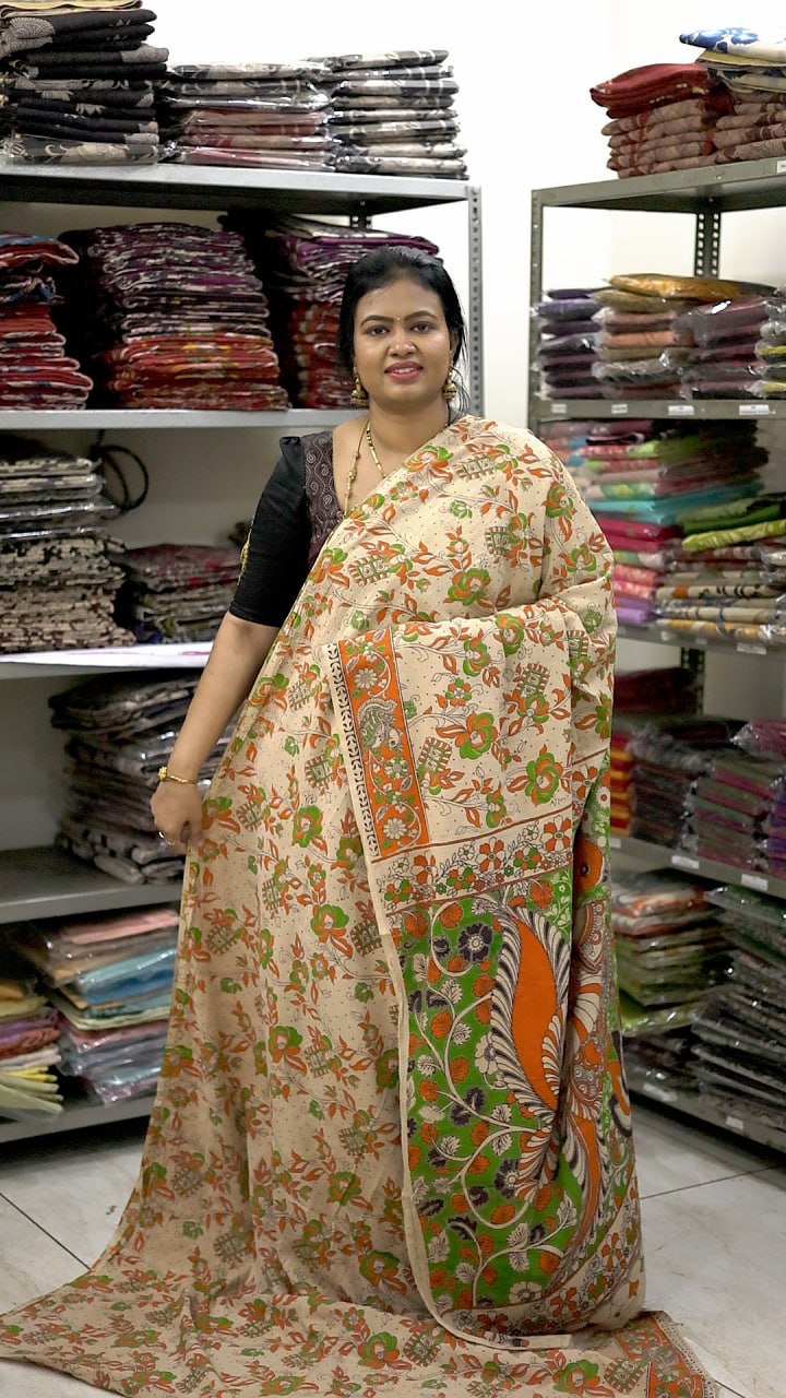 60s Count Premium Kalamkari Cotton Saree