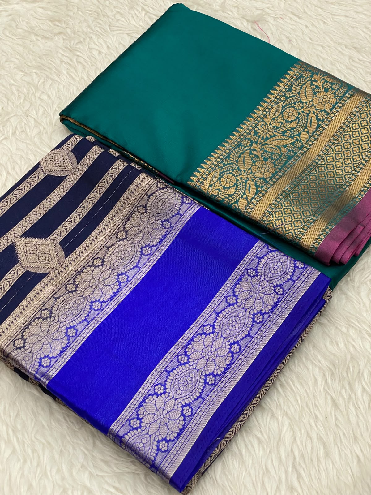 Georgette Soft Silk Combo Saree