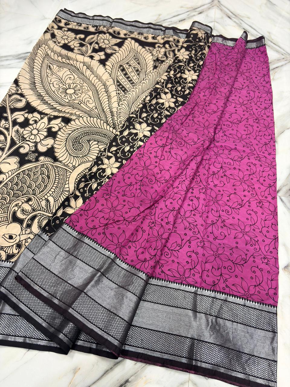Kanchi Border Kalamkari Saree