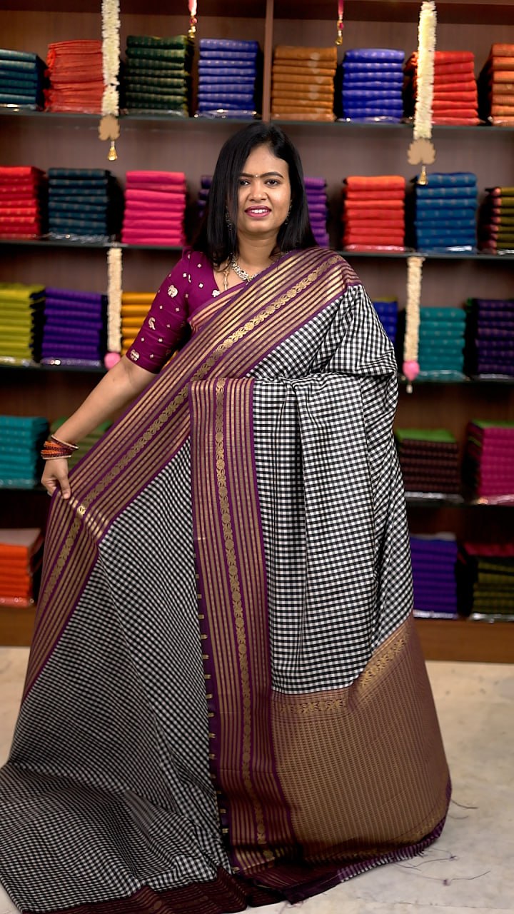 Madras Checks Semi Silk Saree