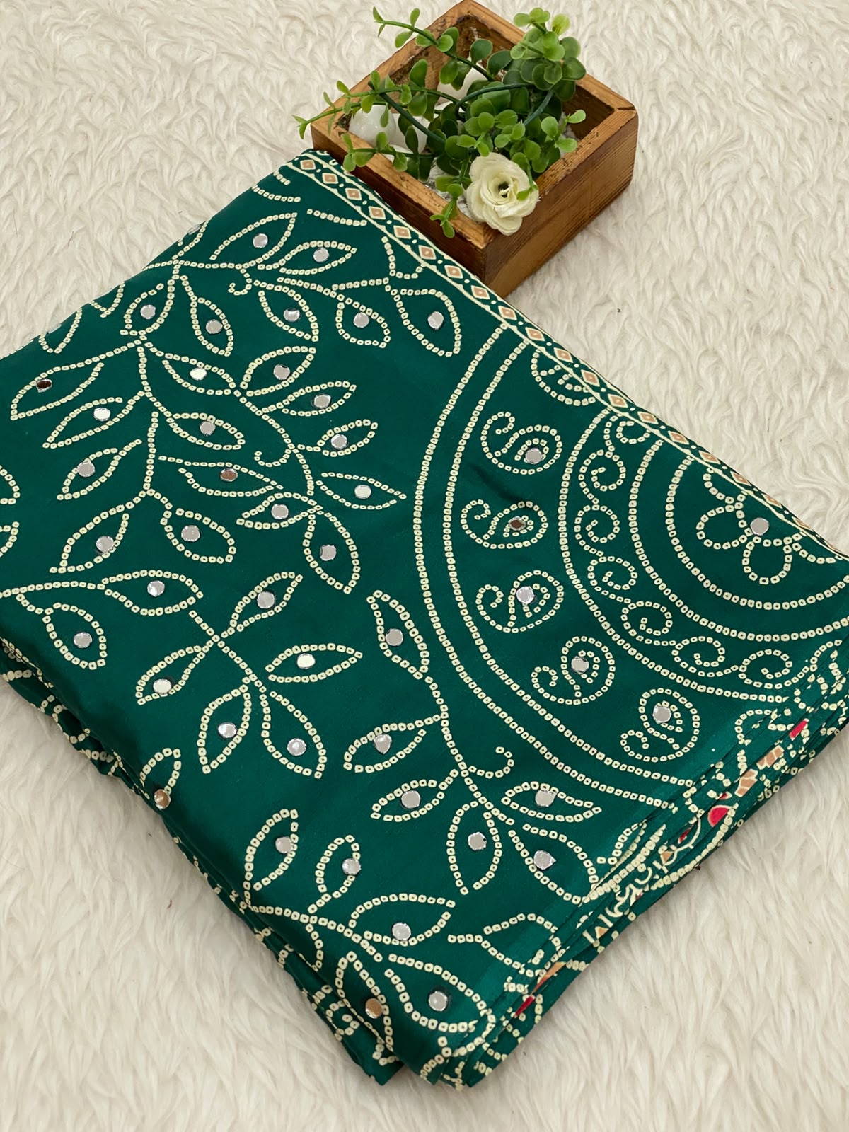 Art Modal With Original Mirror work Saree