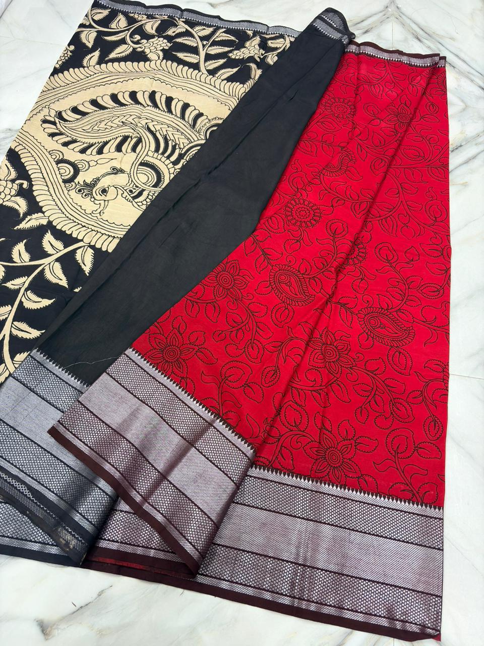 Kanchi Border Kalamkari Saree