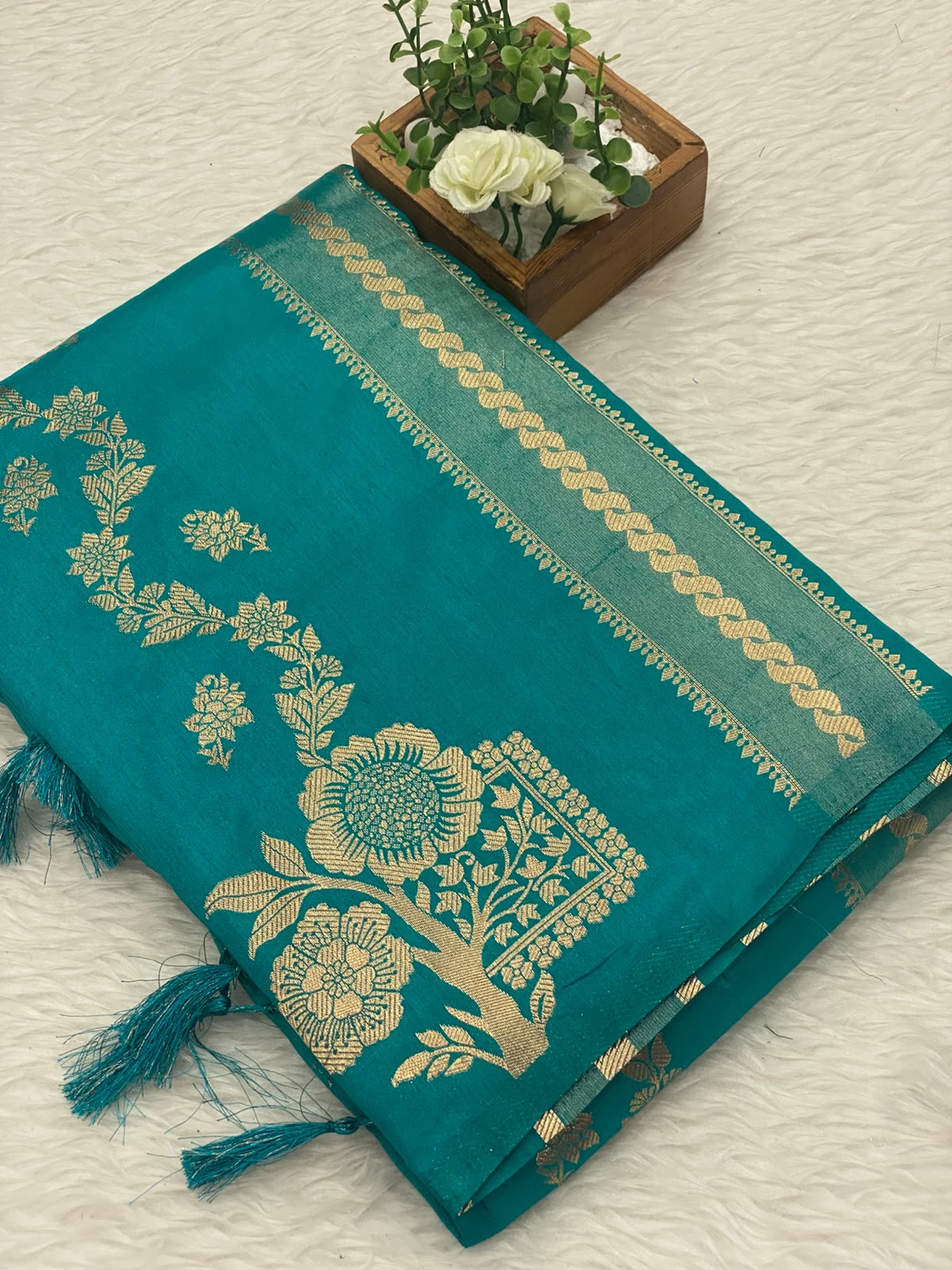 Viscose Crepe Silk Sarees