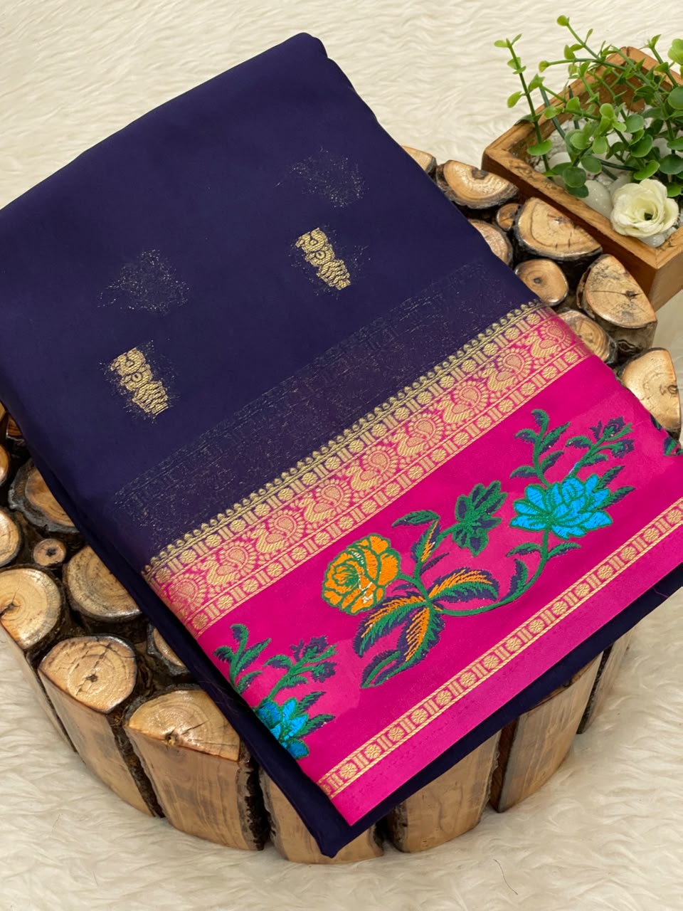 Embroided Mysore Crepe Silk