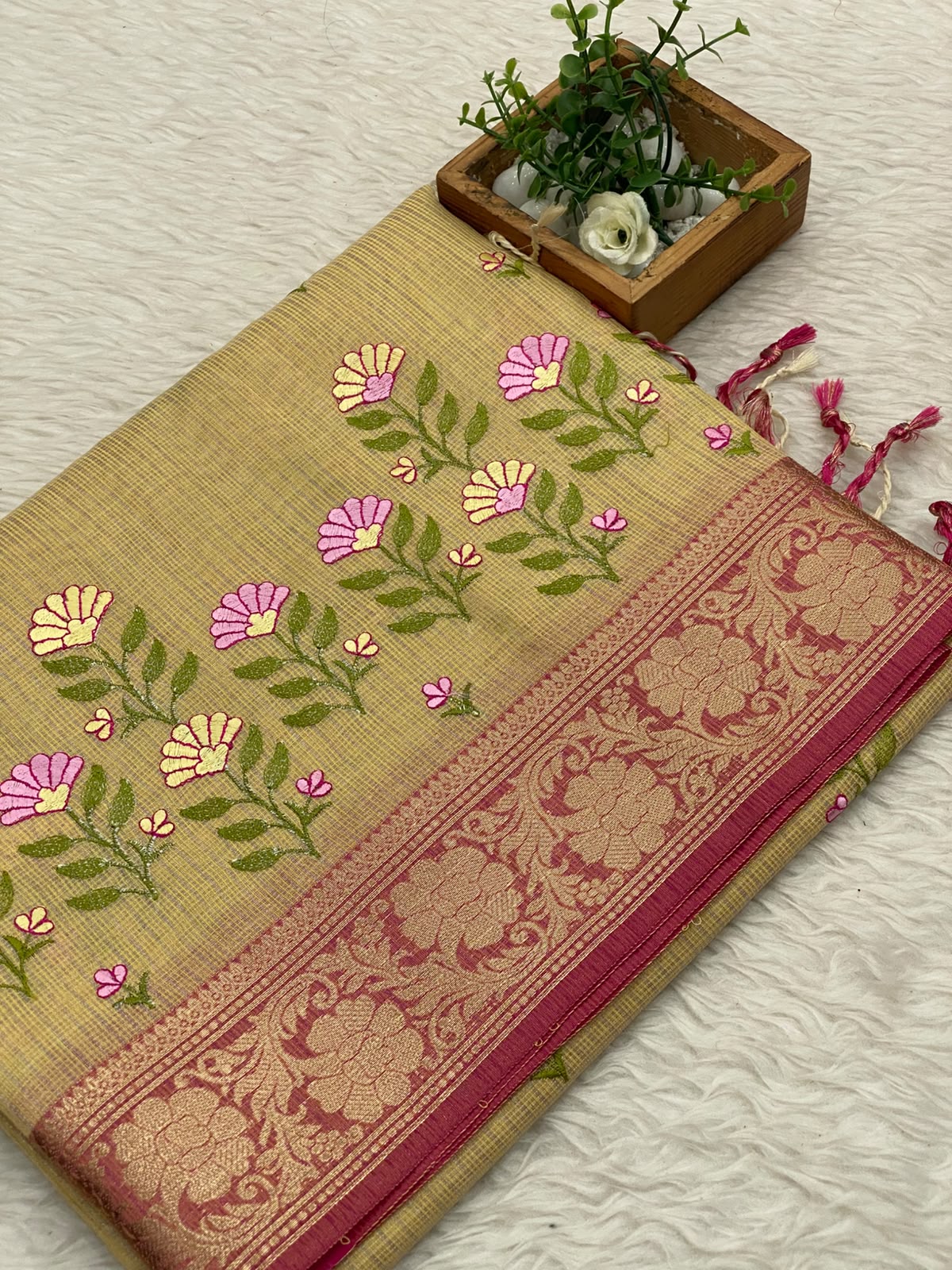 Kota Net Embroidery  Saree