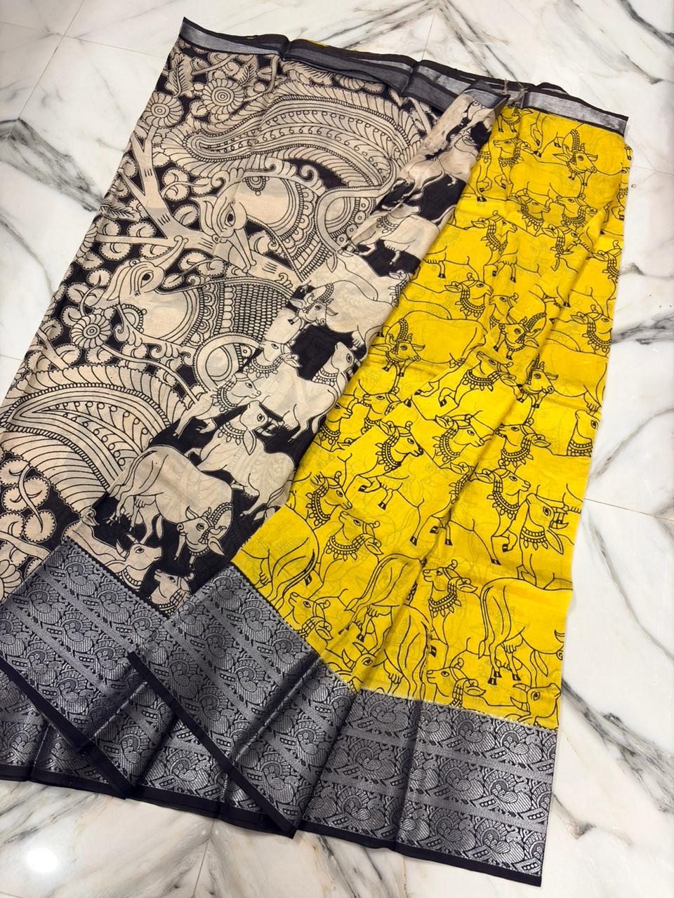 Kanchi Border Kalamkari Saree