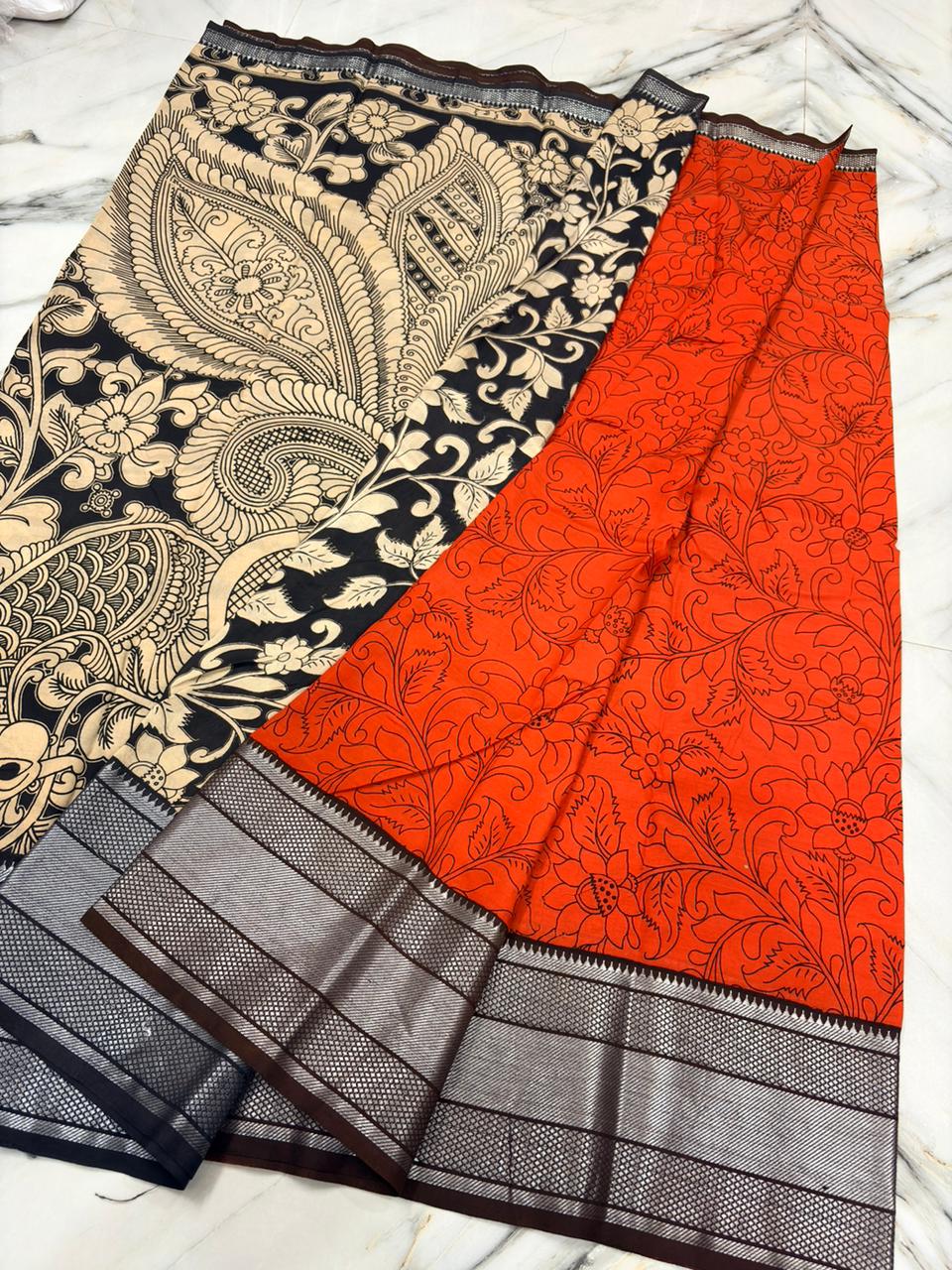 Kanchi Border Kalamkari Saree