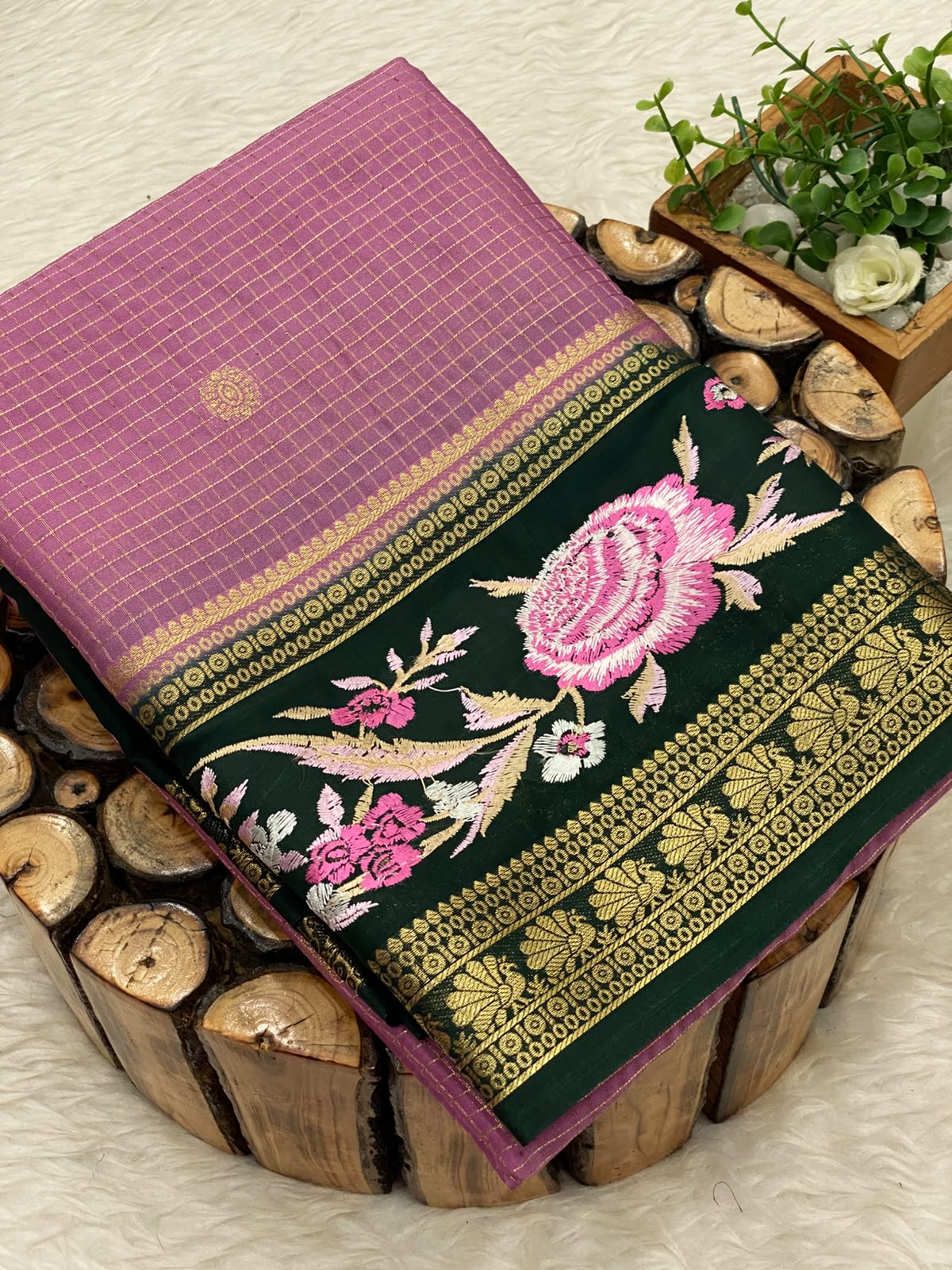 Embroided Mysore Crepe Silk