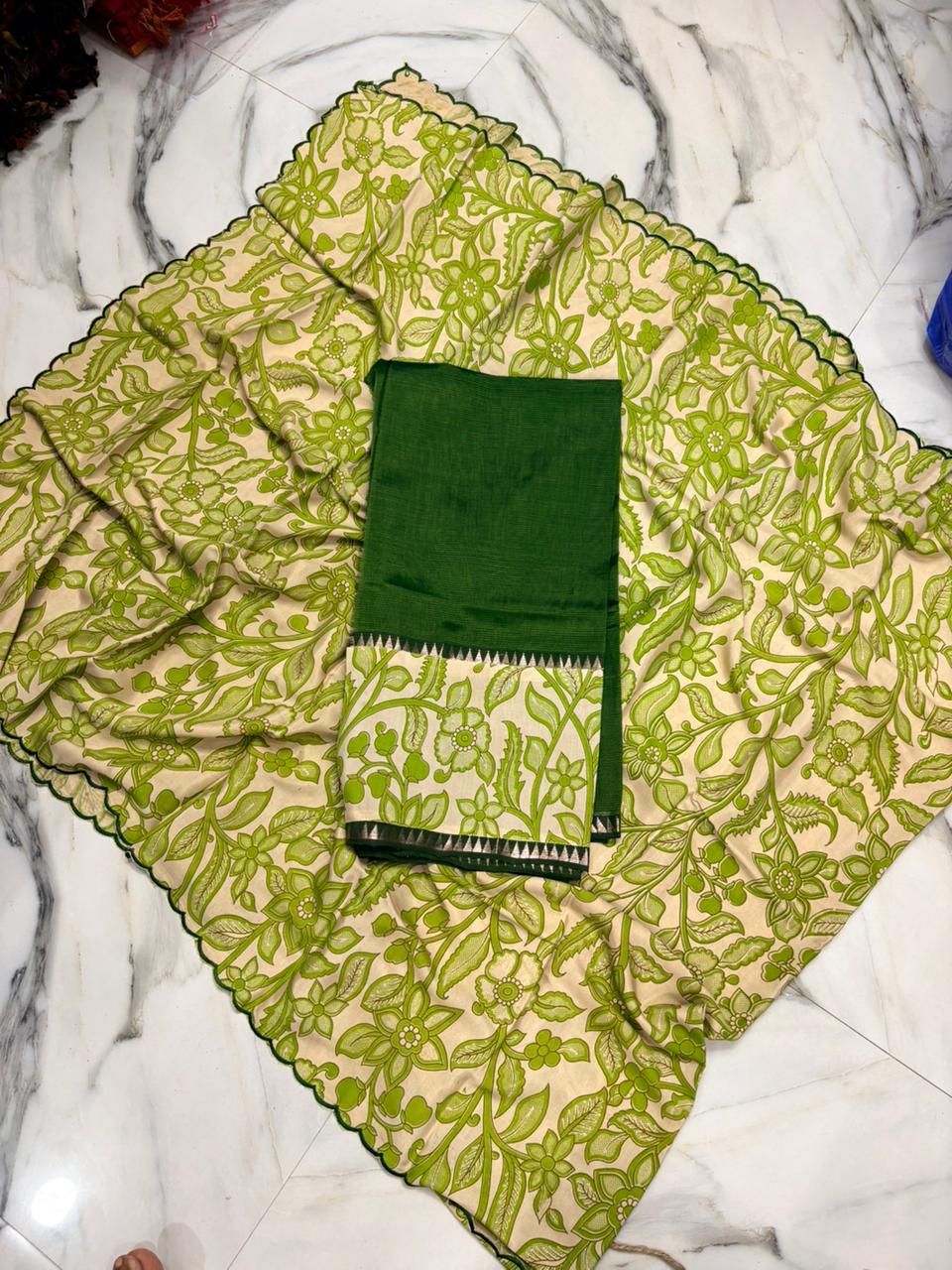 2 Pc Unstitched Mangalagiri Pattu Salwar