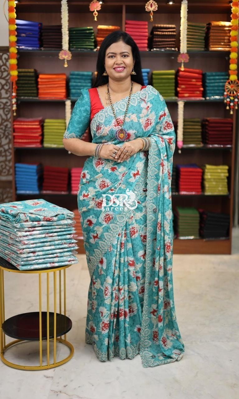 Chiffon Digital print Saree