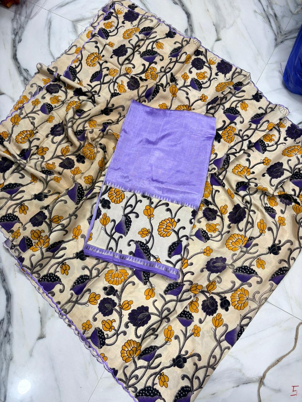 2 Pc Unstitched Mangalagiri Pattu Salwar
