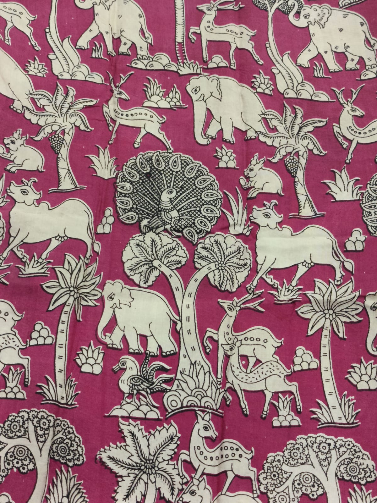 Chennuri Silk Kalamkari Printed 1 mtr cut blouse