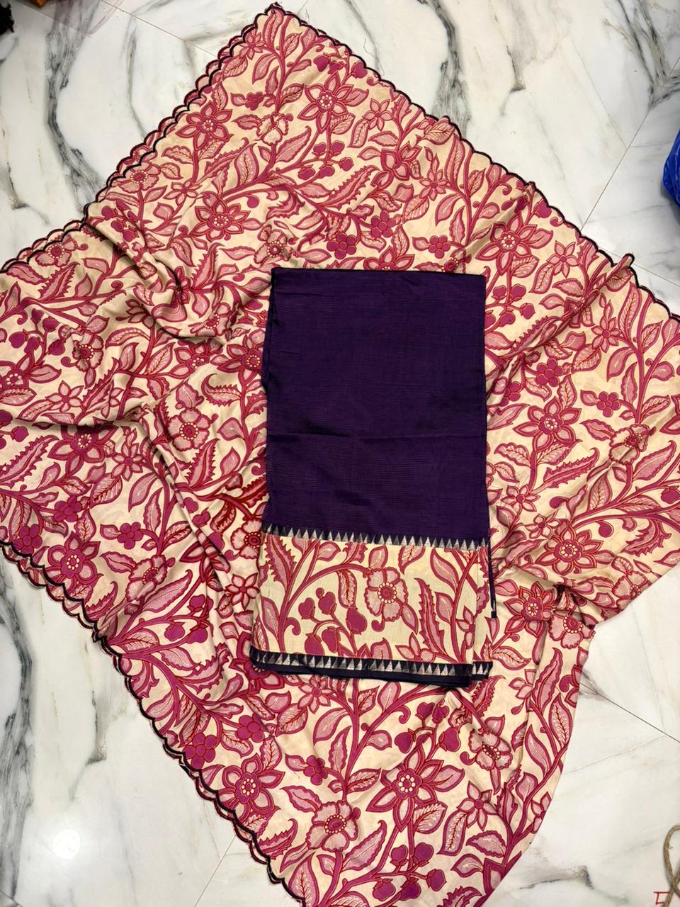 2 Pc Unstitched Mangalagiri Pattu Salwar