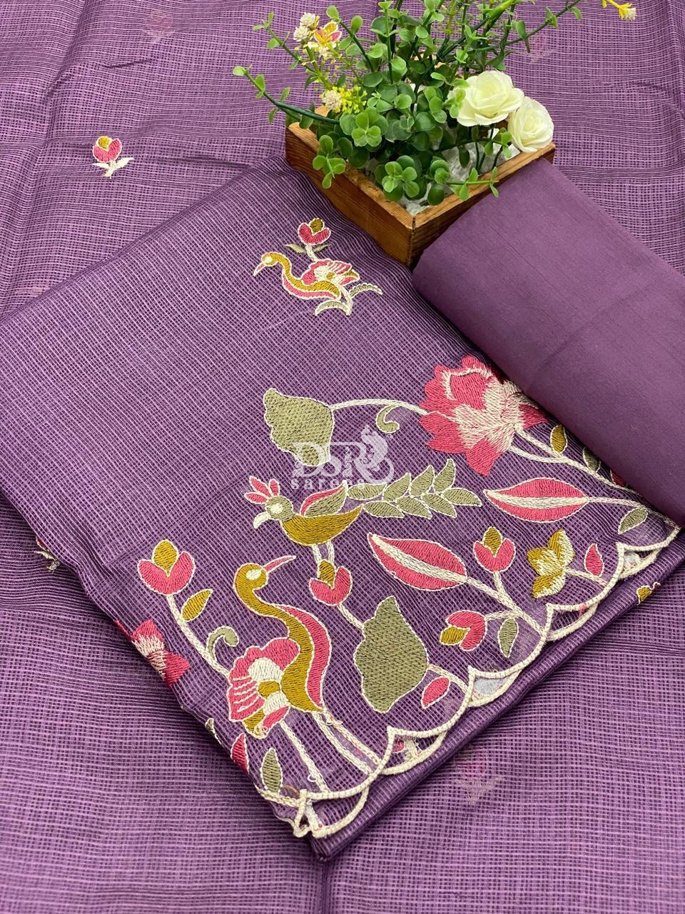 Kota net salwar with embroidery