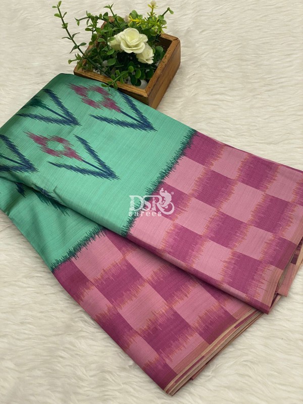 Pochampally Printed Italian Silk Saree