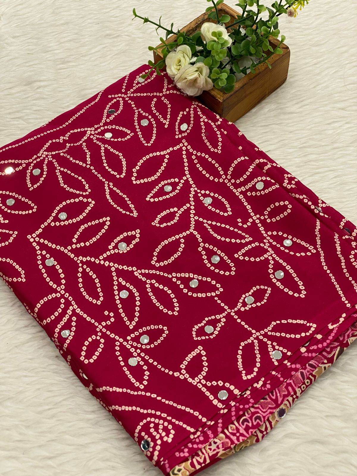 Art Modal With Original Mirror work Saree