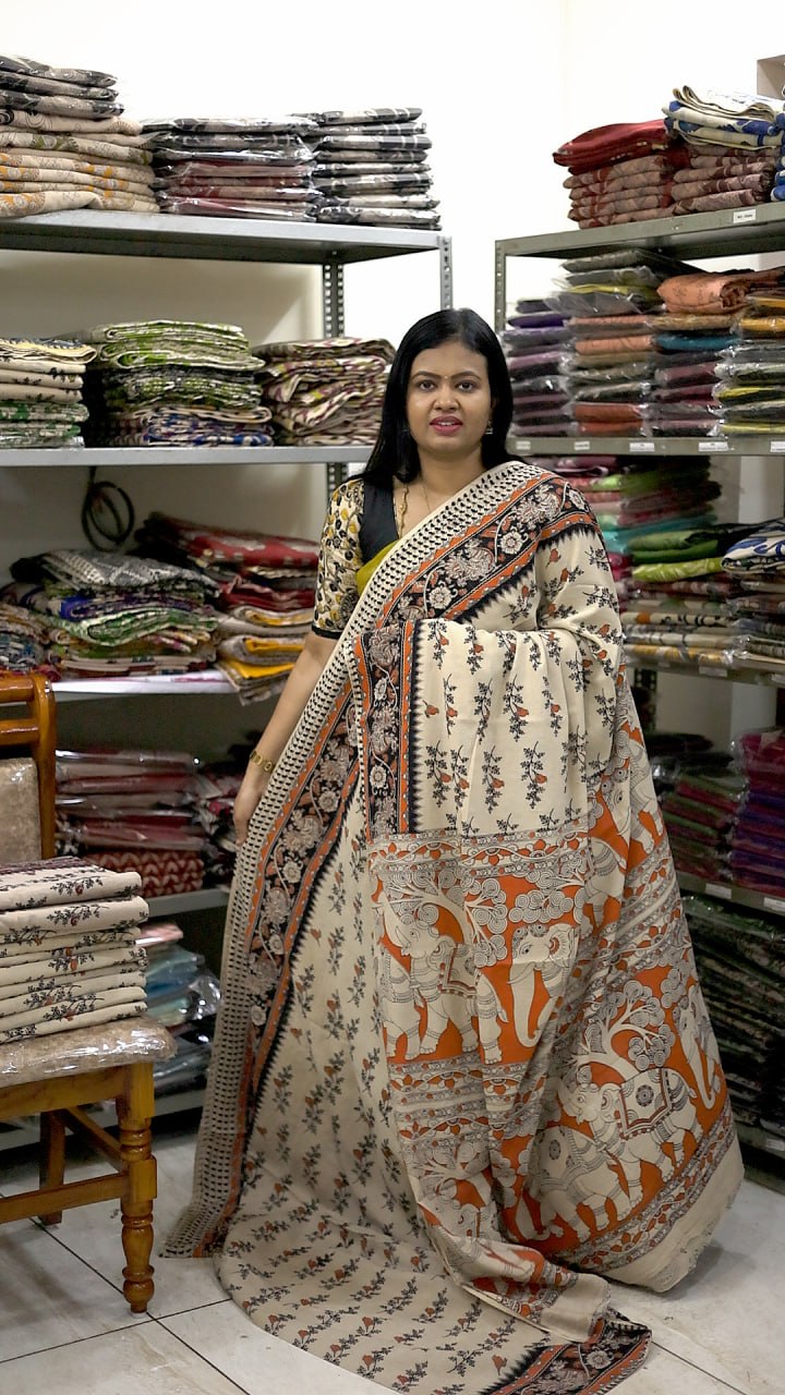 60s Count Premium Kalamkari Cotton Saree