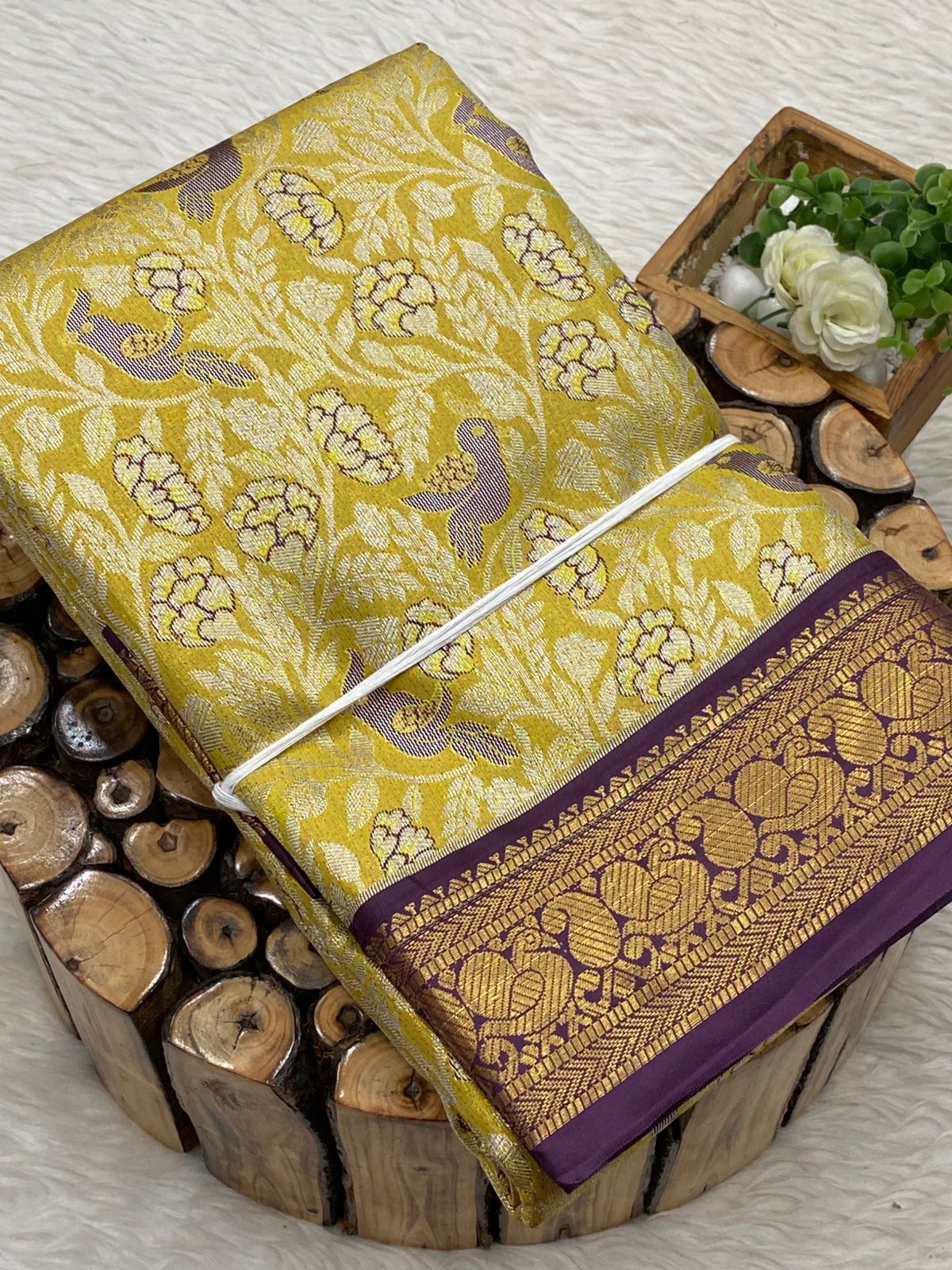 Tissue Chinna Border Bridal Sarees