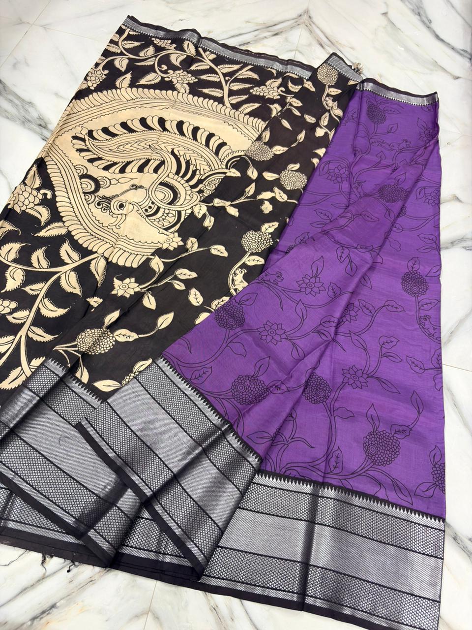 Kanchi Border Kalamkari Saree
