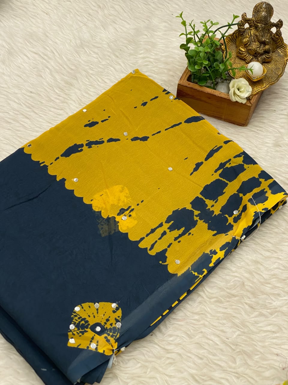 Original Mirror Work Saree