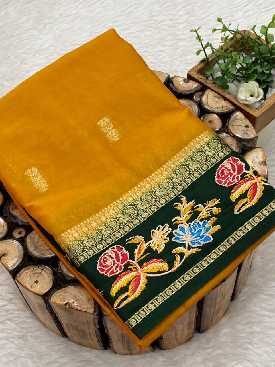 Embroided Mysore Crepe Silk