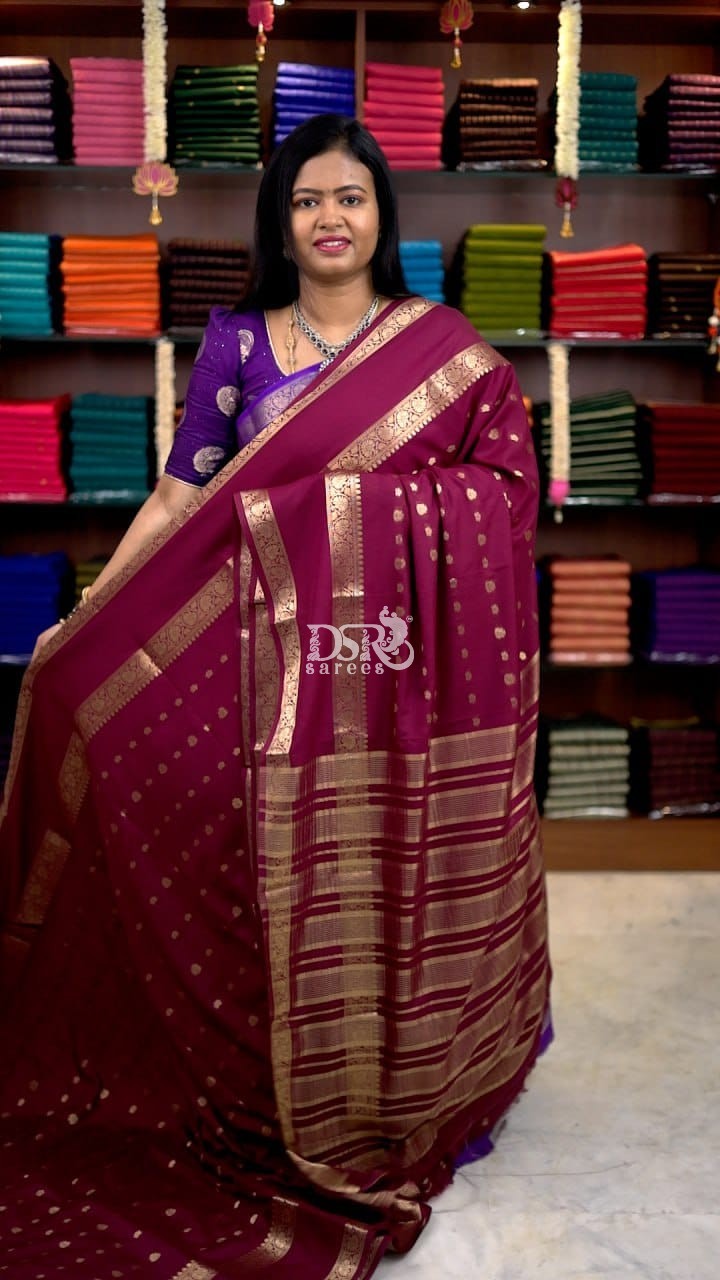 Semi Mysore Crepe Silk Saree