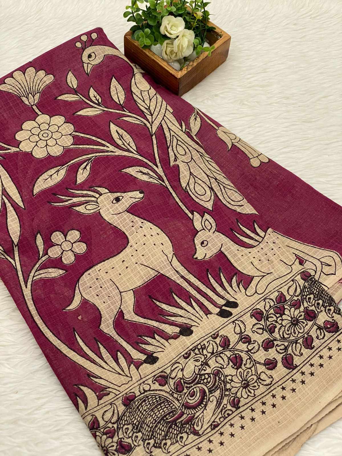 Kota net Kalamkari sarees