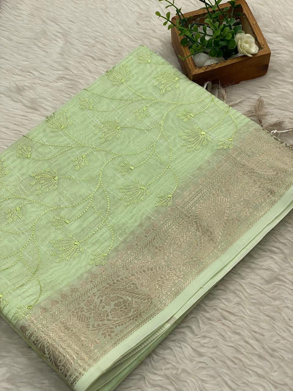 Kota Net Embroidery  Saree