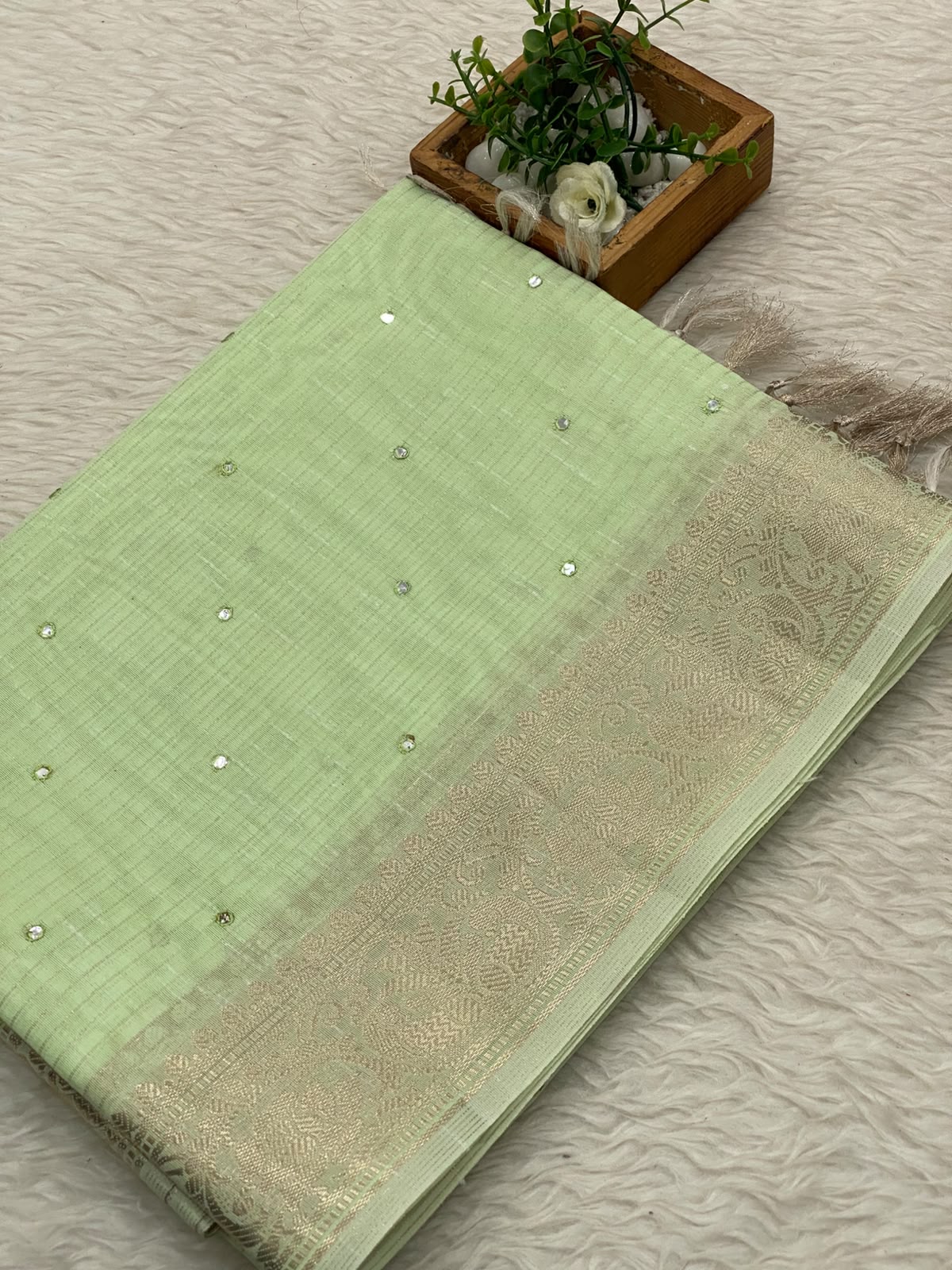 Kota Net Foil Mirror Saree