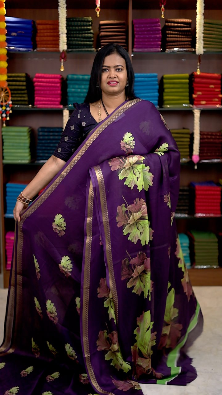 Viscose Chiffon Sarees - vol1