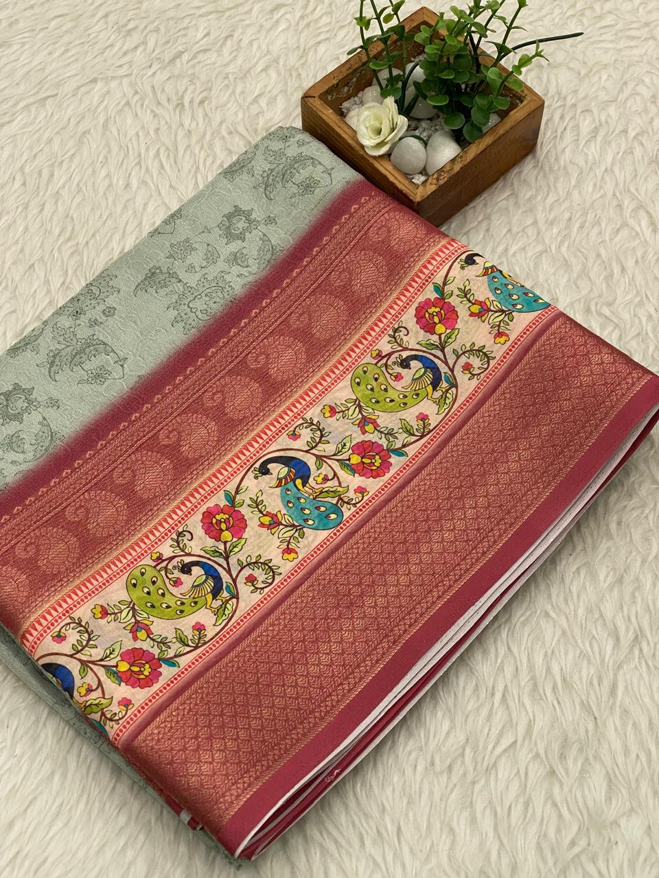 Viscose Chiffon Sarees -vol3