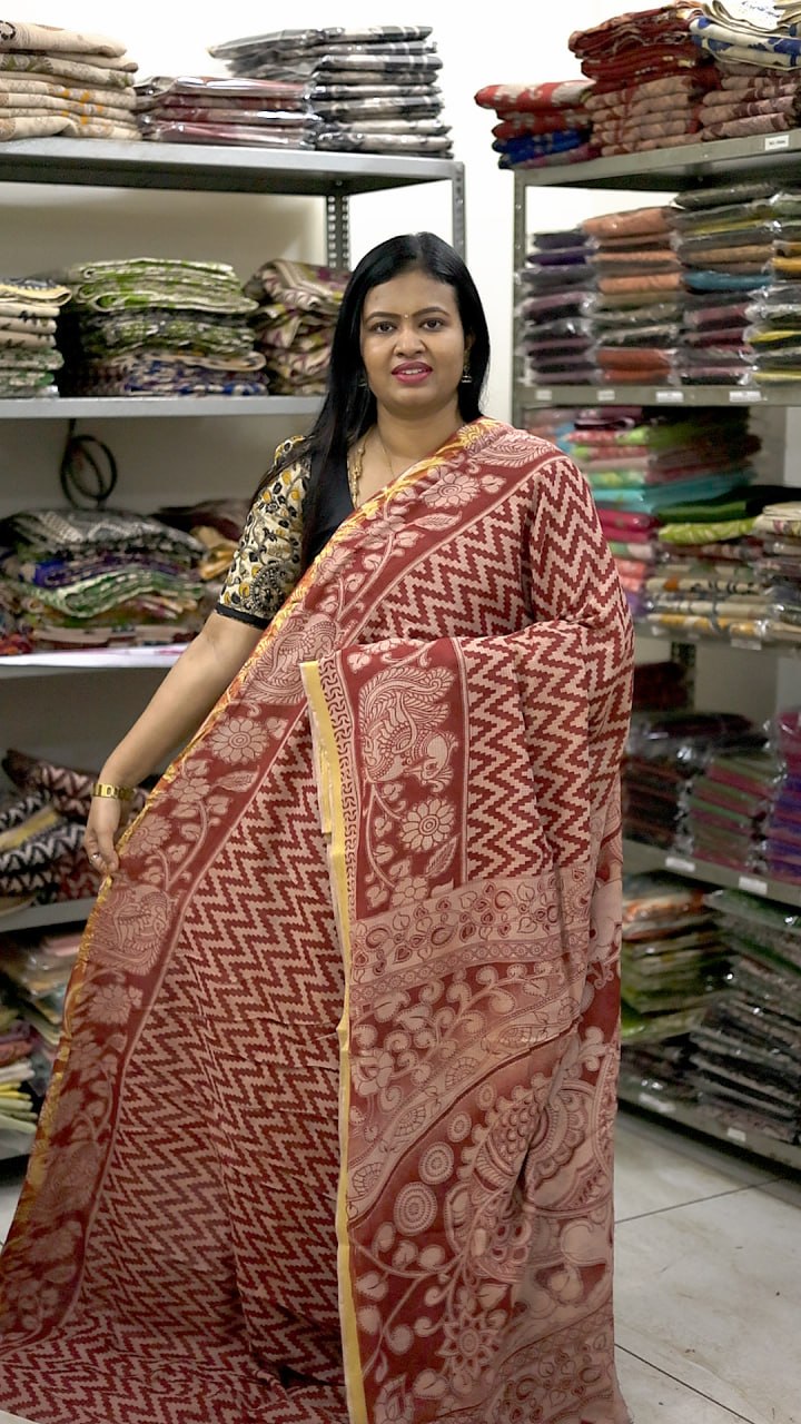 Kota net Kalamkari sarees