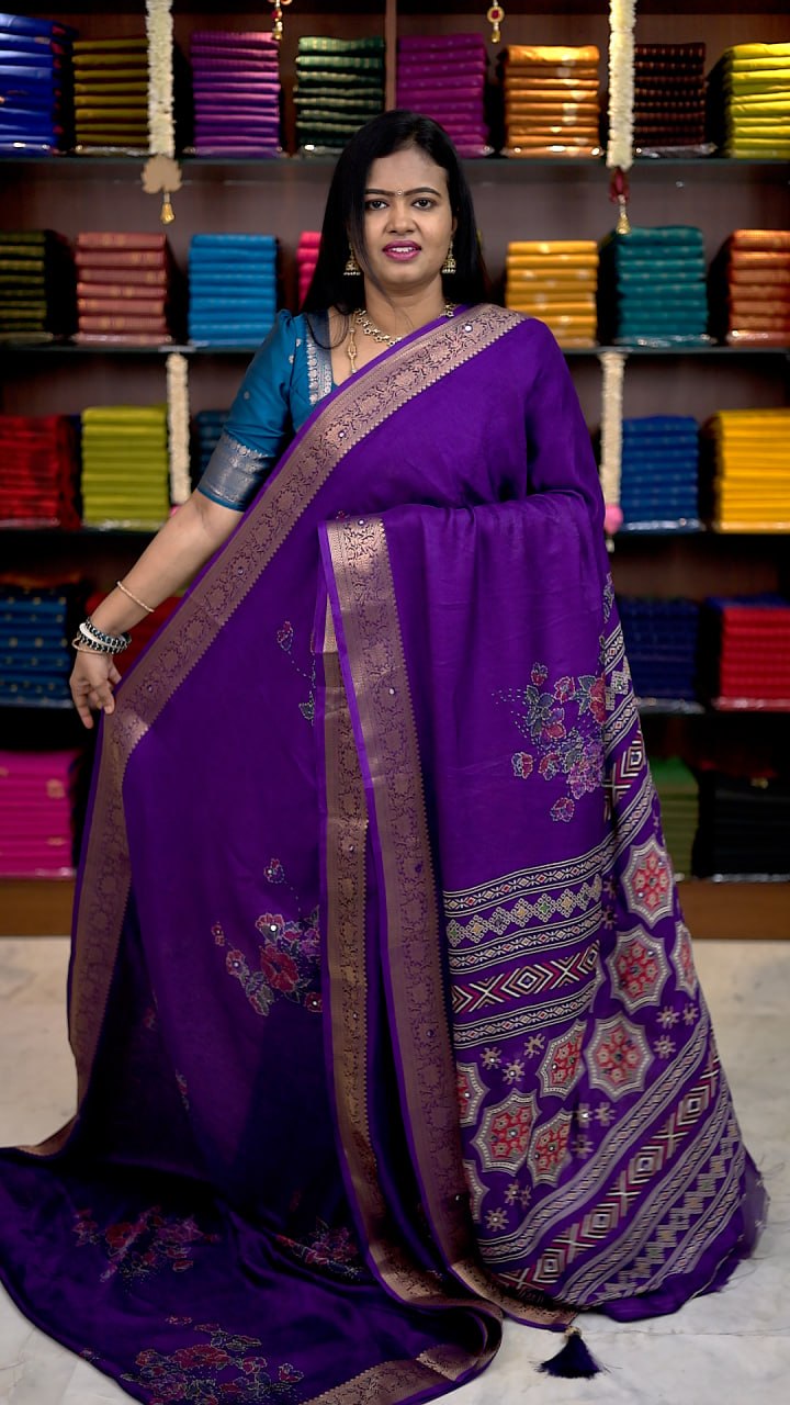 Viscose Chiffon Saree