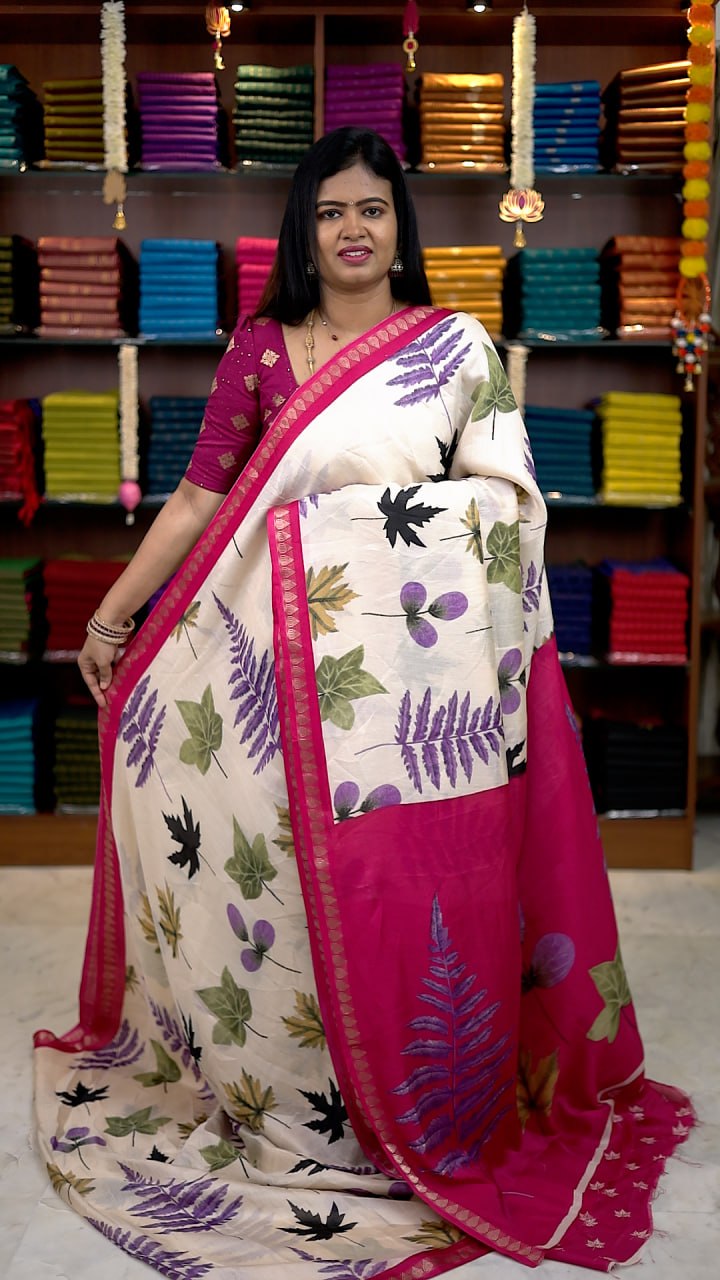 Viscose Chiffon Sarees - vol1