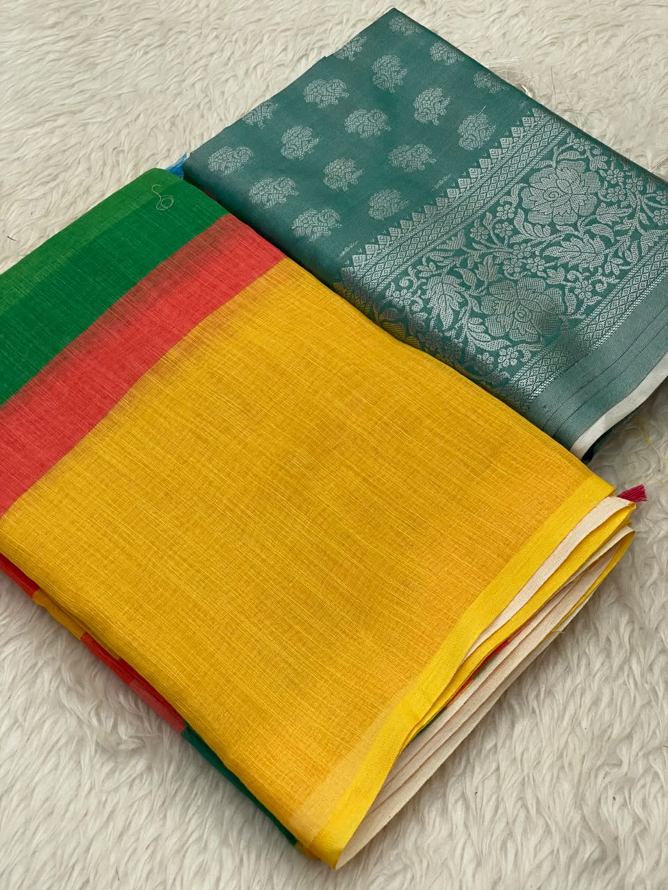 999 - Linen Kanchi Tissue Combo Saree