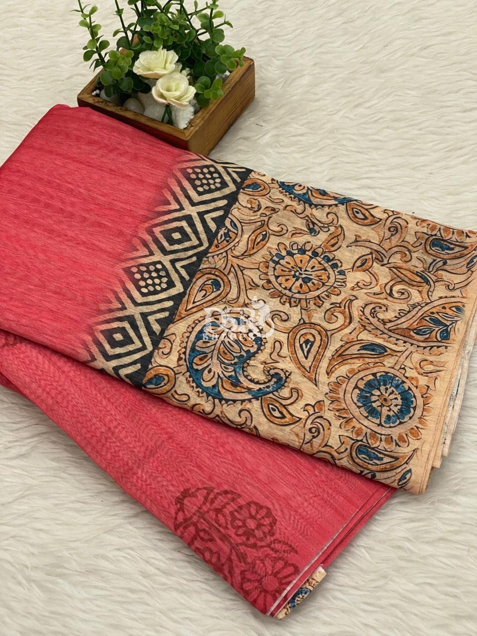 Kalamkari Jute Silk saree