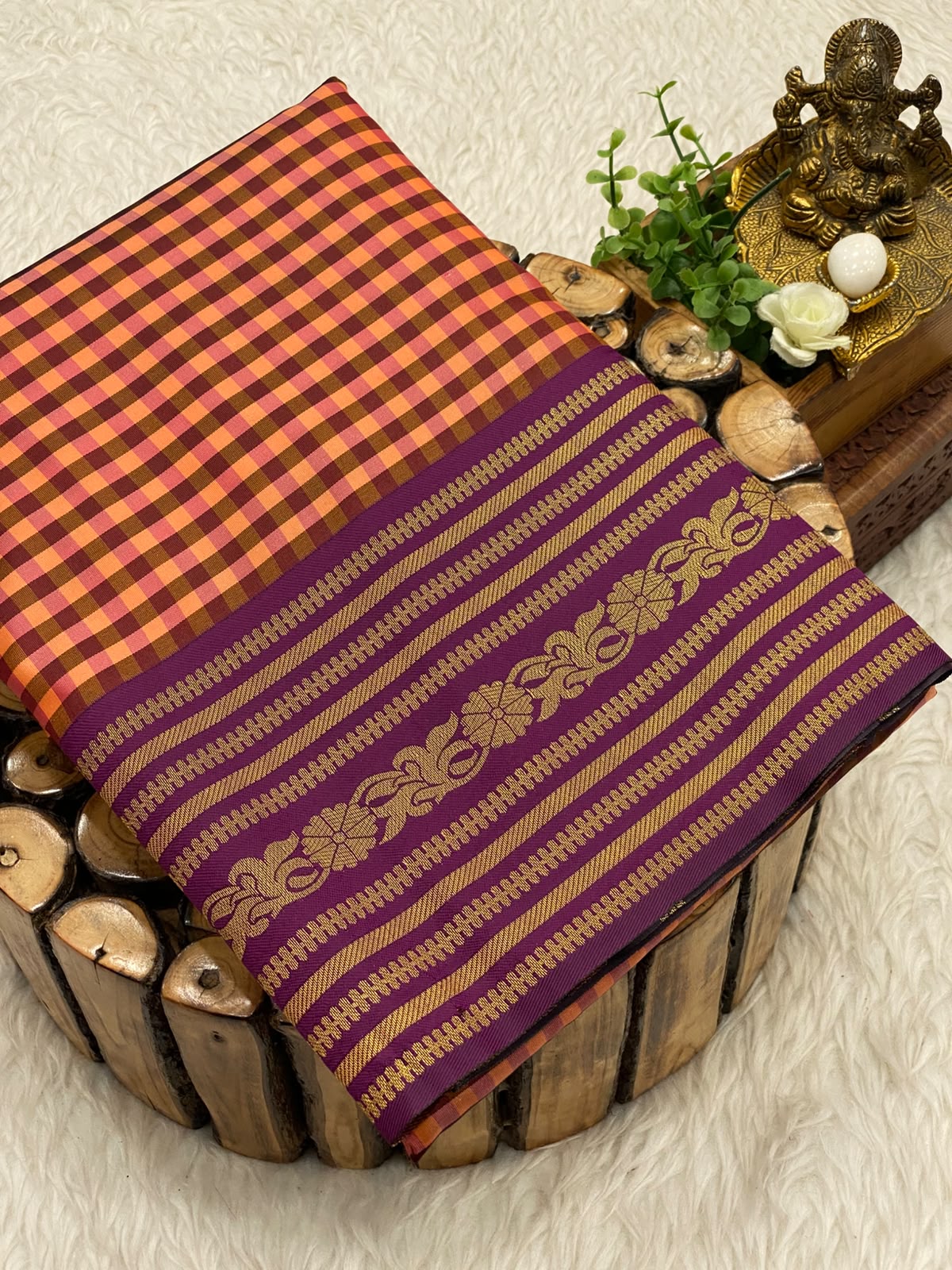 Madras Checks Semi Silk Saree