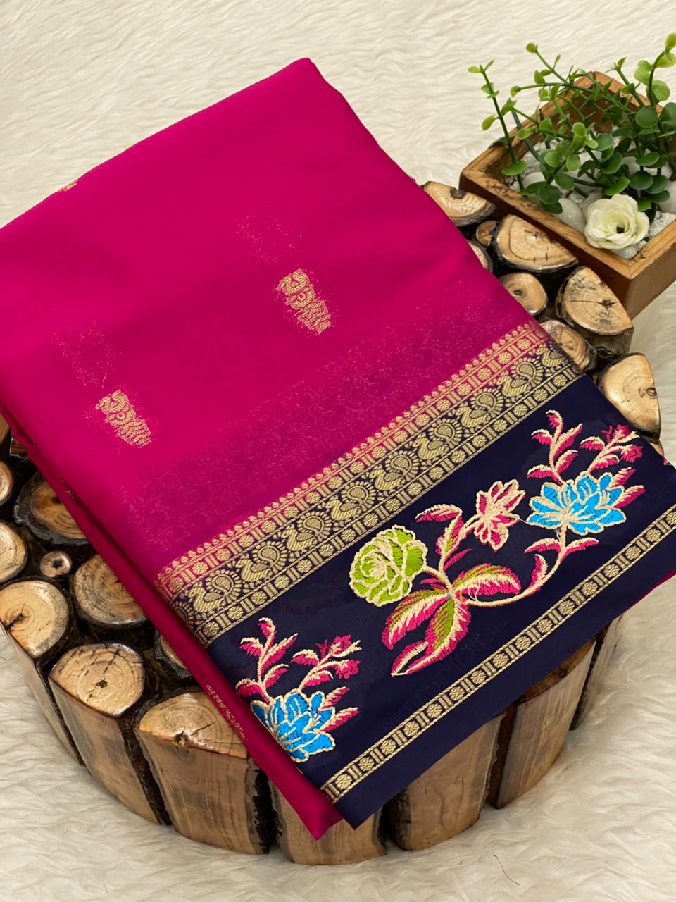 Embroided Mysore Crepe Silk