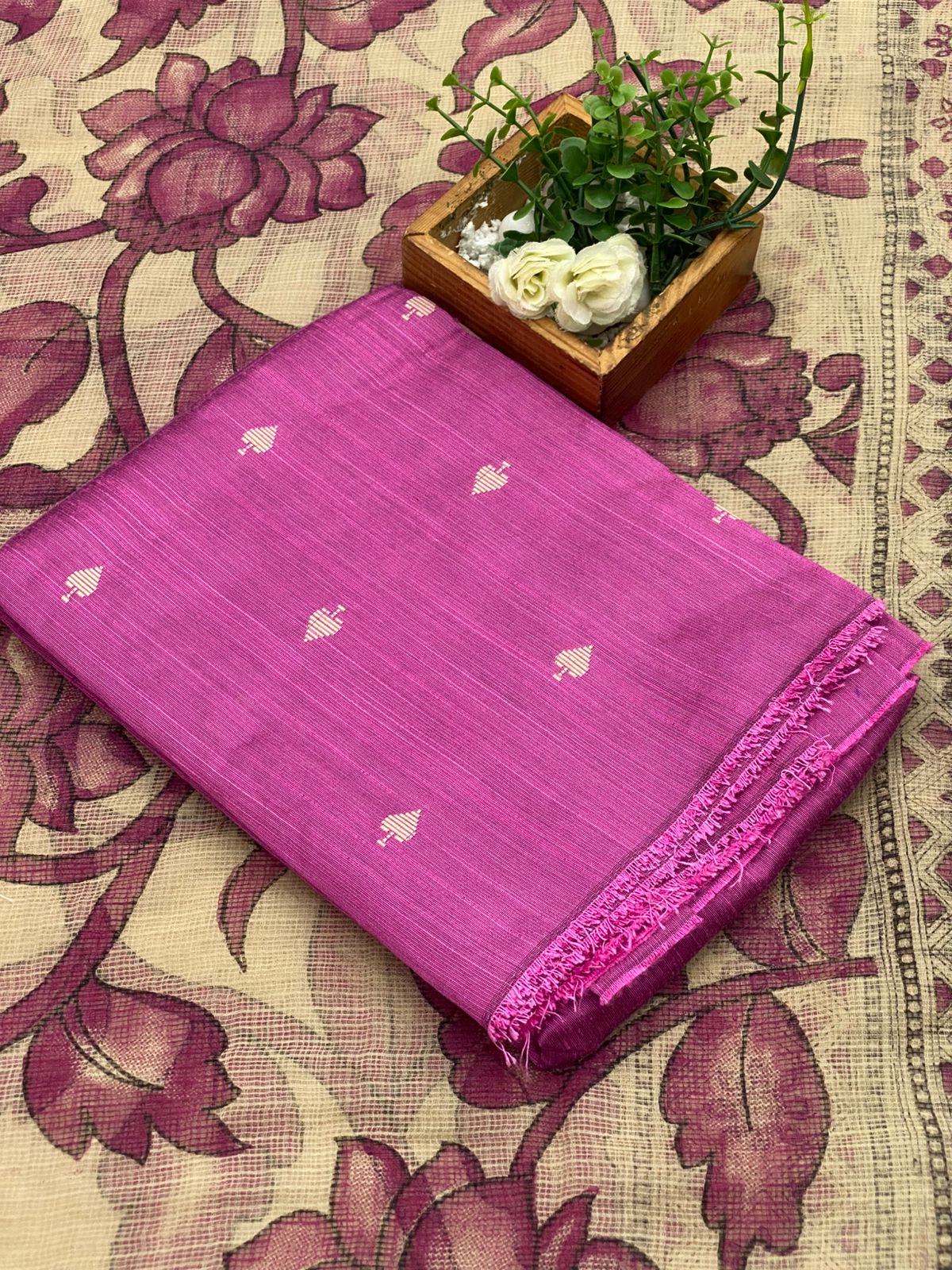 Raw Silk Salwar With Kalamkari Dupatta