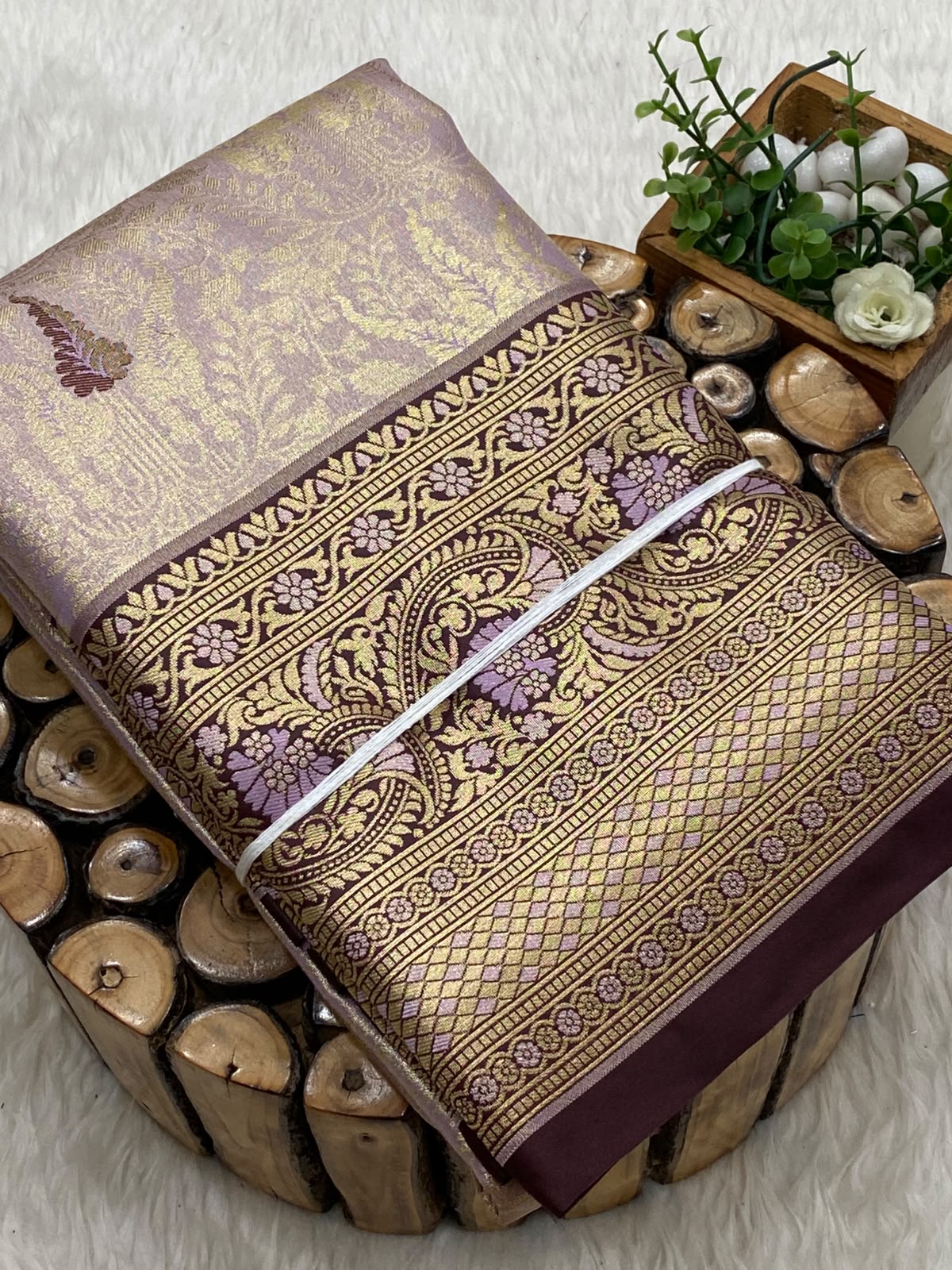 Meenakari Tissue Bridal Saree