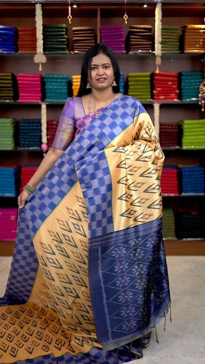 Pochampally Printed Italian Silk Saree