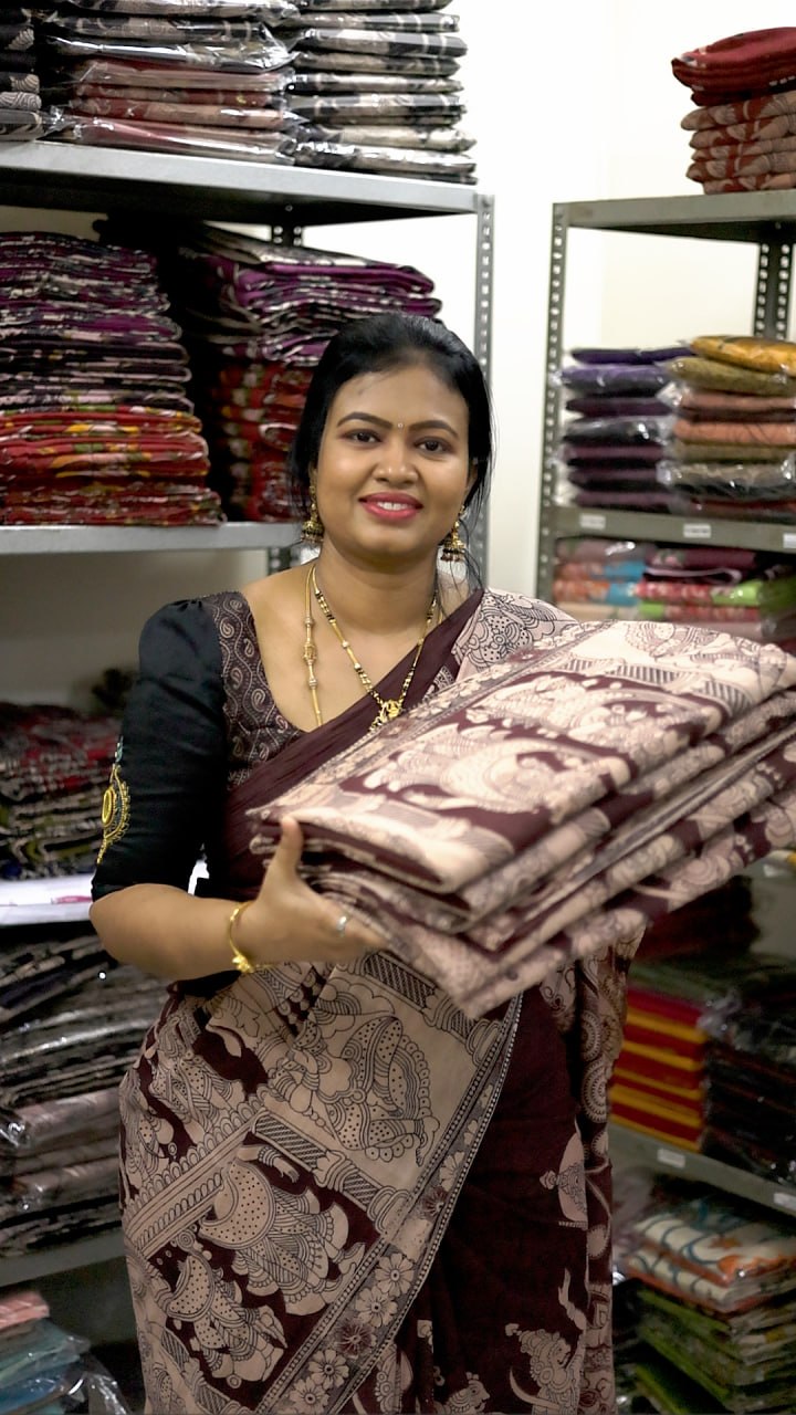 60s Count Premium Kalamkari Cotton Saree